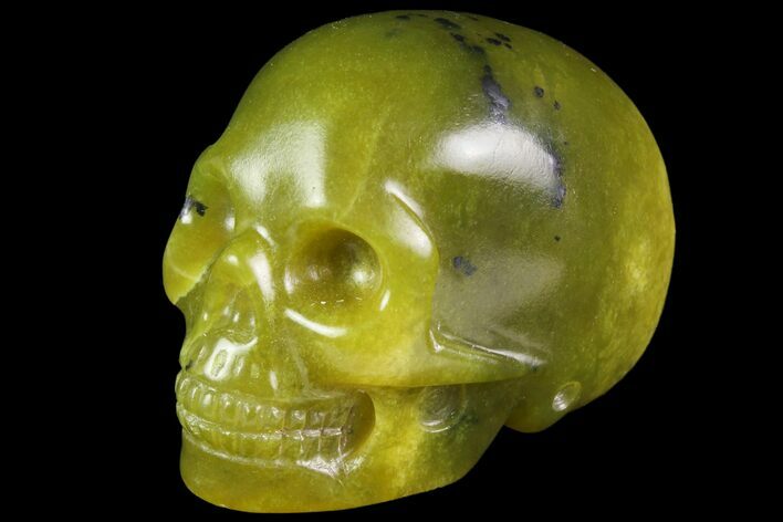 Realistic, Polished Jade (Nephrite) Skull #116434